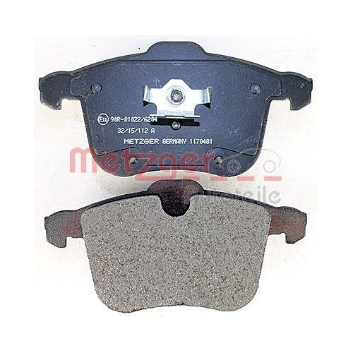 Bremsbelagsatz, Scheibenbremse METZGER 1170481 f&uuml;r OPEL SAAB, Vorderachse