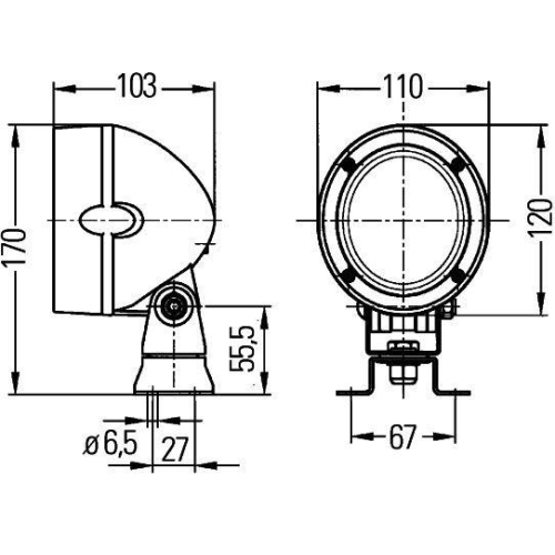 HELLA Arbeitsscheinwerfer 1GM 996 134-061 für FENDT JOHN DEERE TEREX ROSENBAUER
