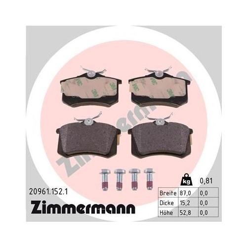 Bremsscheibe ZIMMERMANN 100.1216.52 SPORT Z f&uuml;r VAG AUDI (FAW) VW (SVW)