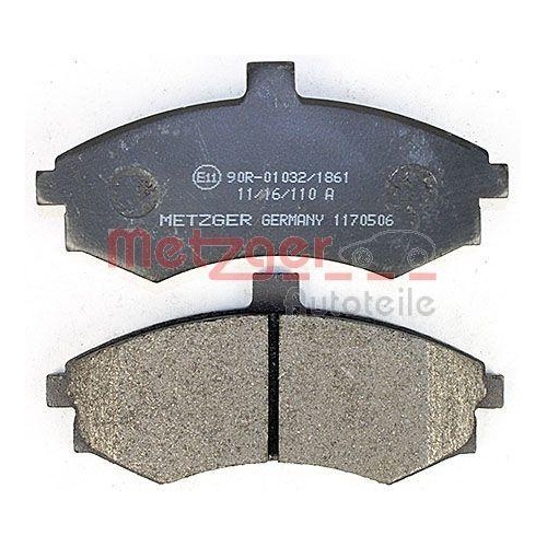 Bremsbelagsatz, Scheibenbremse METZGER 1170506 f&uuml;r HYUNDAI, Vorderachse
