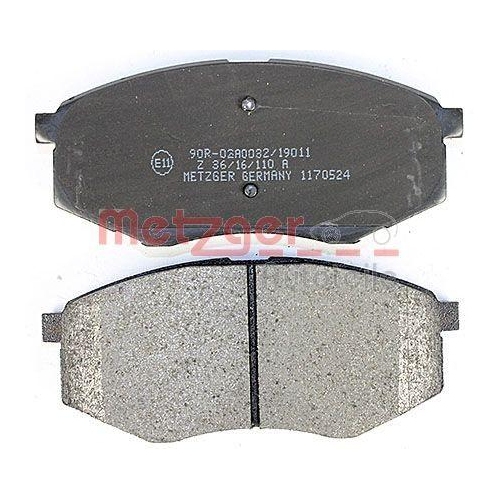 Bremsbelagsatz, Scheibenbremse METZGER 1170524 f&uuml;r HYUNDAI, Vorderachse