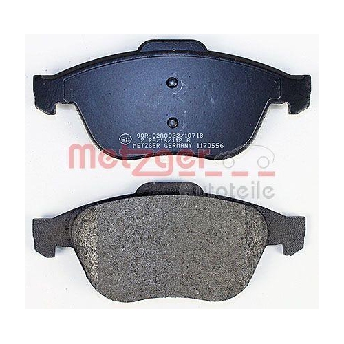 Bremsbelagsatz, Scheibenbremse METZGER 1170556 f&uuml;r RENAULT, Vorderachse