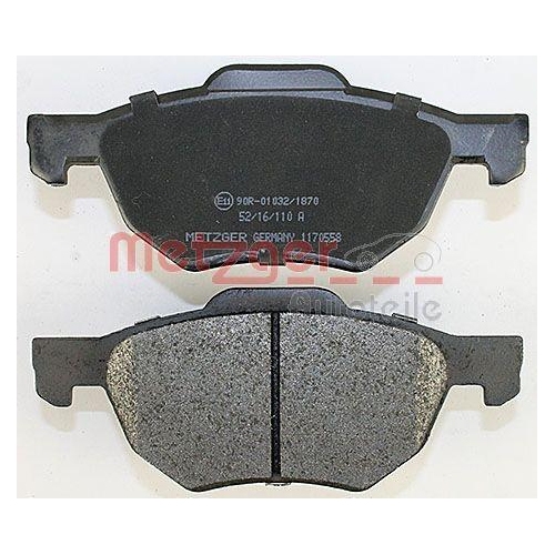 Bremsbelagsatz, Scheibenbremse METZGER 1170558 f&uuml;r HONDA, Vorderachse