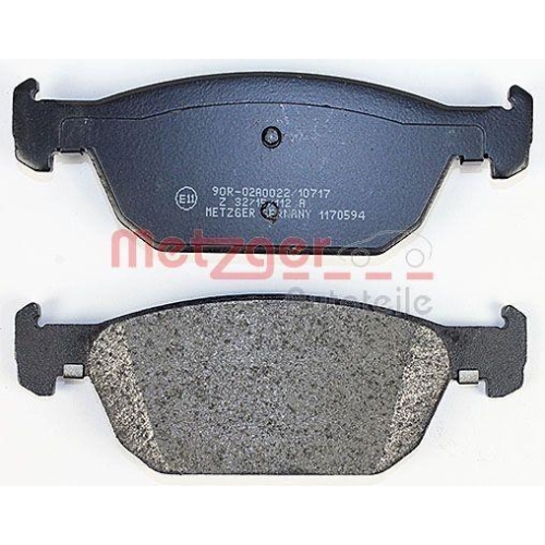 Bremsbelagsatz, Scheibenbremse METZGER 1170594 f&uuml;r HONDA, Vorderachse