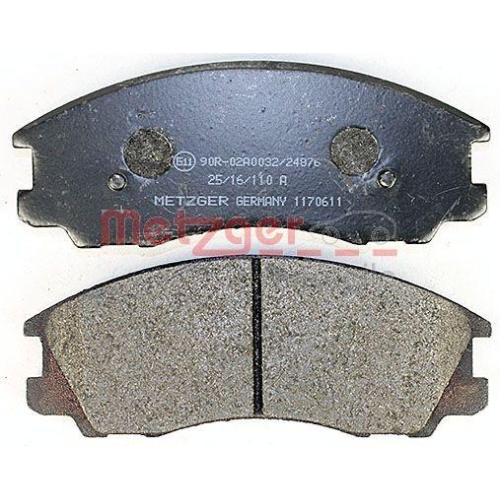 Bremsbelagsatz, Scheibenbremse METZGER 1170611 f&uuml;r HYUNDAI, Vorderachse