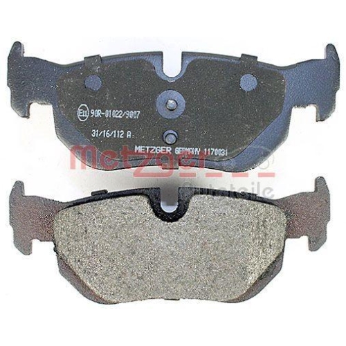 Bremsbelagsatz, Scheibenbremse METZGER 1170031 f&uuml;r BMW, Hinterachse
