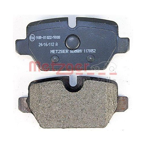 Bremsbelagsatz, Scheibenbremse METZGER 1170052 f&uuml;r BMW MINI, Hinterachse