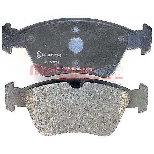 Bremsbelagsatz, Scheibenbremse METZGER 1170065 f&uuml;r MERCEDES-BENZ, Vorderachse