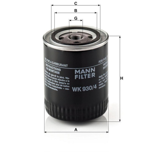 MANN-FILTER WK 930/4 Kraftstofffilter f&uuml;r FIAT IVECO SAURER