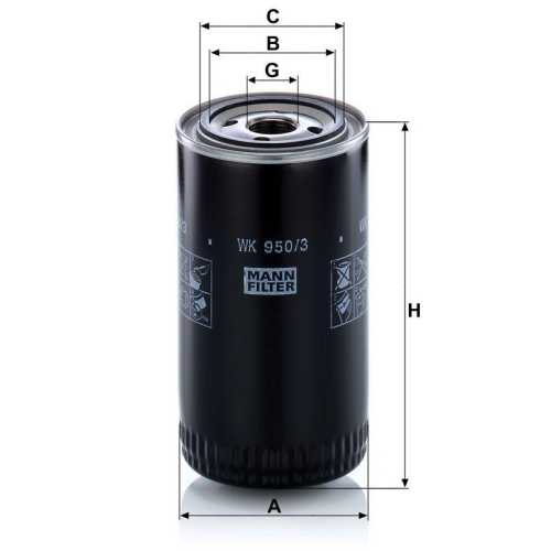 MANN-FILTER WK 950/3 Kraftstofffilter f&uuml;r ISUZU MERCEDES-BENZ MITSUBISHI CASE IH