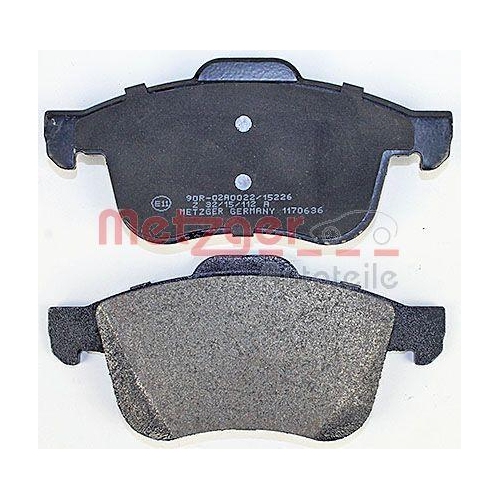 Bremsbelagsatz, Scheibenbremse METZGER 1170636 f&uuml;r ALFA ROMEO, Vorderachse