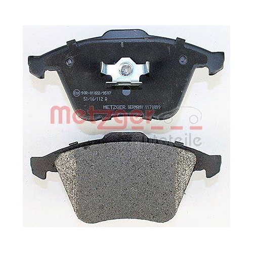 Bremsbelagsatz, Scheibenbremse METZGER 1170099 f&uuml;r VAG, Vorderachse