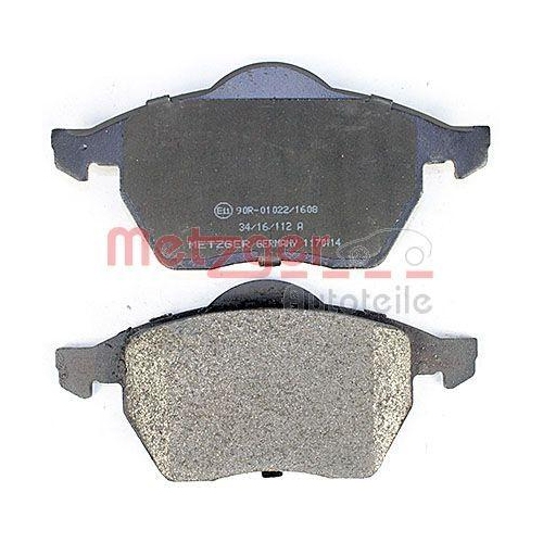 Bremsbelagsatz, Scheibenbremse METZGER 1170114 f&uuml;r VAG, Vorderachse