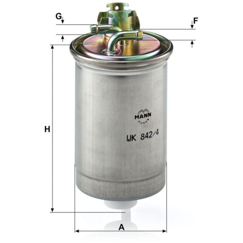 Kraftstofffilter MANN-FILTER WK 842/4 f&uuml;r VAG HITACHI