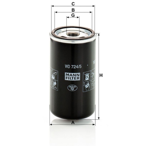 MANN-FILTER WD 724/5 Filter, Arbeitshydraulik f&uuml;r FORD CASE IH CATERPILLAR TEREX