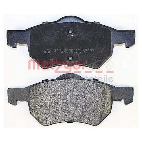 Bremsbelagsatz, Scheibenbremse METZGER 1170756 f&uuml;r CHRYSLER, Vorderachse