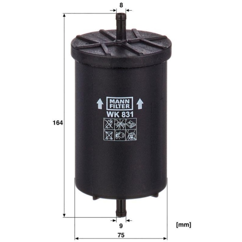 Kraftstofffilter MANN-FILTER WK 831 f&uuml;r MERCEDES-BENZ VAG