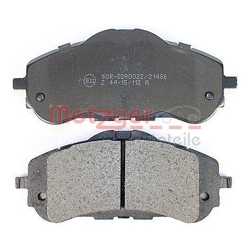 Bremsbelagsatz, Scheibenbremse METZGER 1170795 f&uuml;r PEUGEOT, Vorderachse