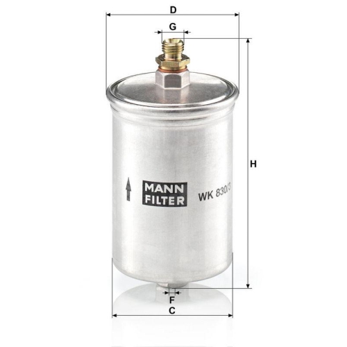 Kraftstofffilter MANN-FILTER WK 830/3 f&uuml;r MERCEDES-BENZ RENAULT TRUCKS