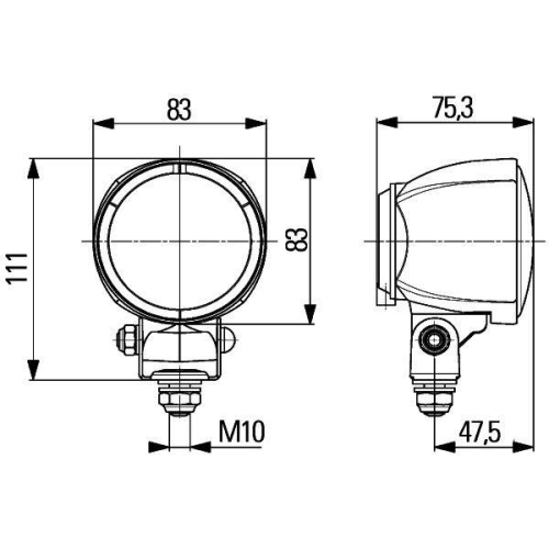 HELLA Arbeitsscheinwerfer 1G0 996 176-002 für DAF JOHN DEERE KRONE