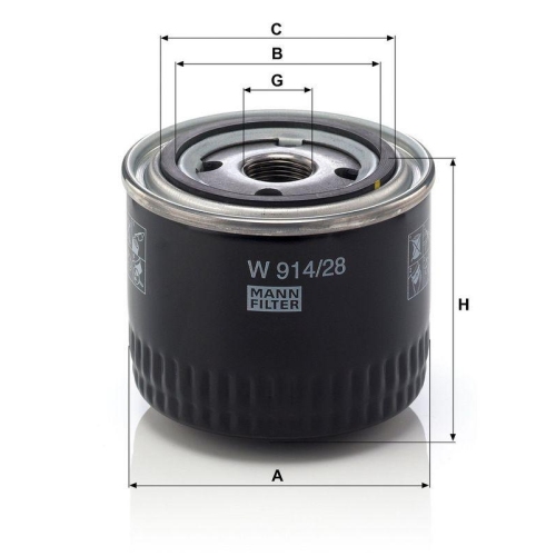 &Ouml;lfilter MANN-FILTER W 914/28 f&uuml;r FIAT IVECO