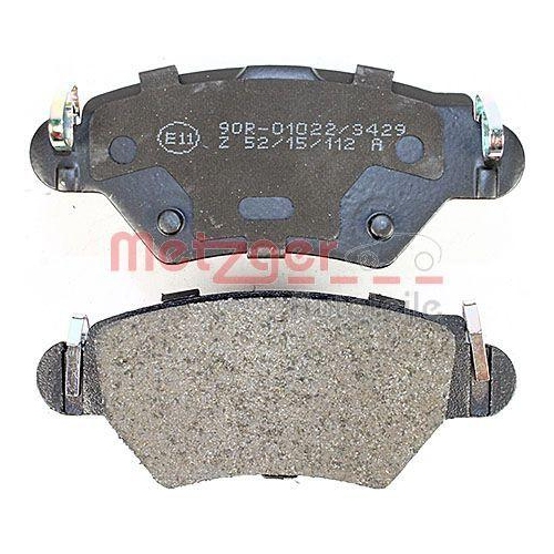 Bremsbelagsatz, Scheibenbremse METZGER 1170809 f&uuml;r OPEL, Hinterachse