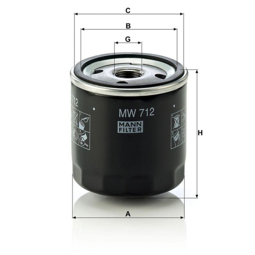 &Ouml;lfilter MANN-FILTER MW 712 f&uuml;r BMW