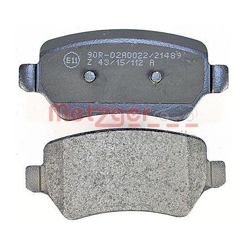 Bremsbelagsatz, Scheibenbremse METZGER 1170812 f&uuml;r KIA, Hinterachse