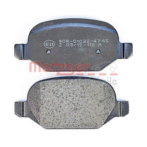 Bremsbelagsatz, Scheibenbremse METZGER 1170818 f&uuml;r FIAT, Hinterachse