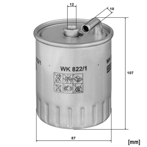 Kraftstofffilter MANN-FILTER WK 822/1 f&uuml;r MERCEDES-BENZ