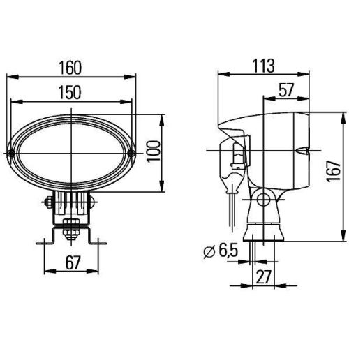 HELLA Arbeitsscheinwerfer 1GA 996 161-391 f&uuml;r AEBI YANMAR TEREX