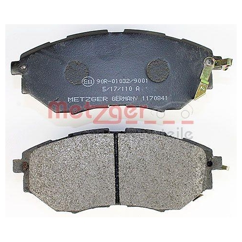 Bremsbelagsatz, Scheibenbremse METZGER 1170841 f&uuml;r SUBARU, Vorderachse