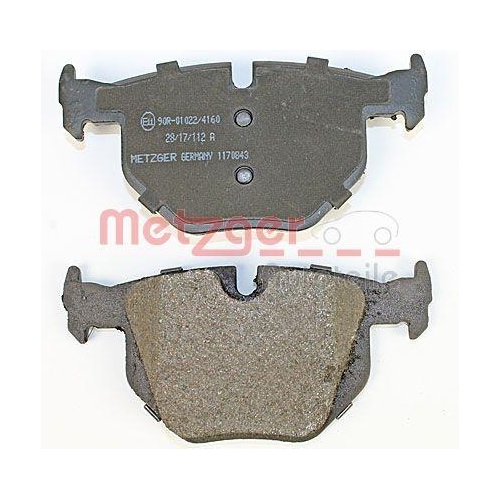 Bremsbelagsatz, Scheibenbremse METZGER 1170843 GREENPARTS f&uuml;r BMW, Hinterachse