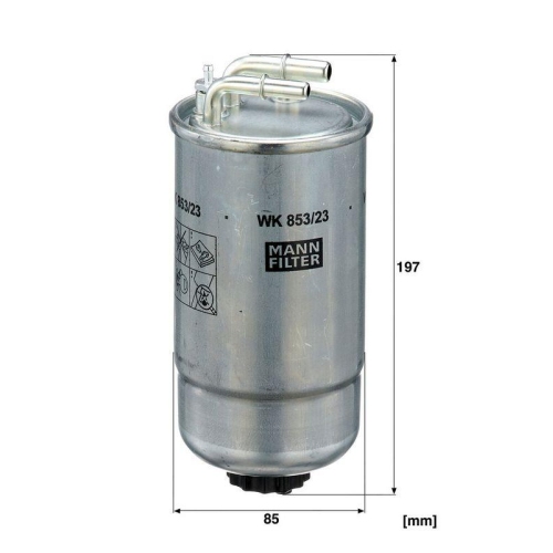 Kraftstofffilter MANN-FILTER WK 853/23 f&uuml;r OPEL GENERAL MOTORS