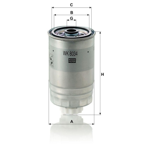 Kraftstofffilter MANN-FILTER WK 8034 f&uuml;r CHRYSLER FIAT