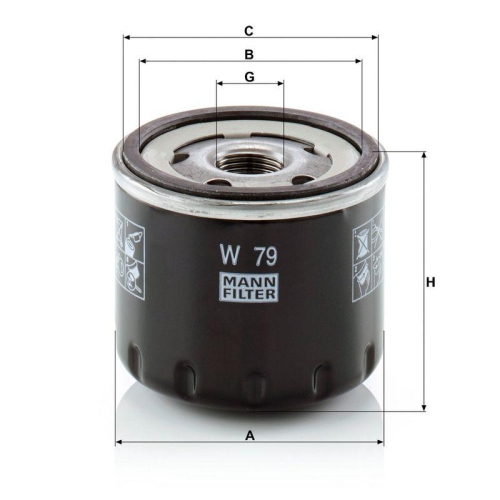 &Ouml;lfilter MANN-FILTER W 79 f&uuml;r FIAT MERCEDES-BENZ NISSAN OPEL RENAULT SUZUKI
