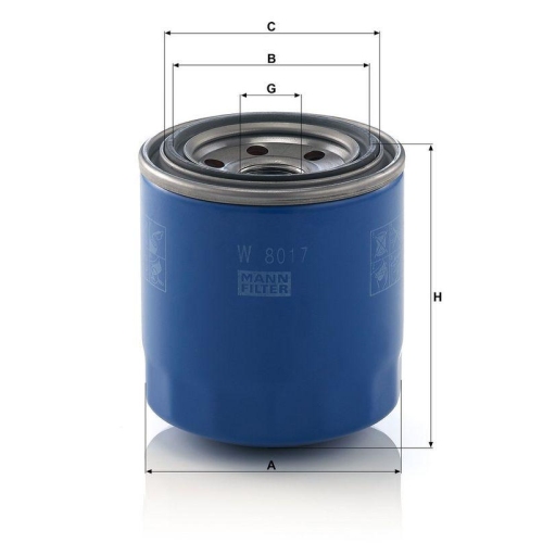&Ouml;lfilter MANN-FILTER W 8017 f&uuml;r HYUNDAI KIA