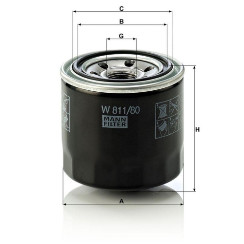 &Ouml;lfilter MANN-FILTER W 811/80 f&uuml;r CHRYSLER DAIHATSU FORD HONDA ISUZU MAZDA OPEL