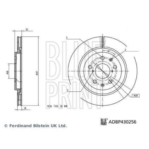 BLUE PRINT ADBP430256 2 St&uuml;ck Bremsscheiben f&uuml;r BYD, Hinterachse