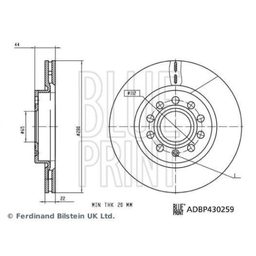 BLUE PRINT ADBP430259 2 St&uuml;ck Bremsscheiben f&uuml;r MG ROEWE (SAIC), Vorderachse