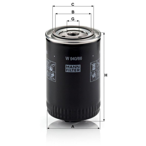 &Ouml;lfilter MANN-FILTER W 940/66 f&uuml;r VAG