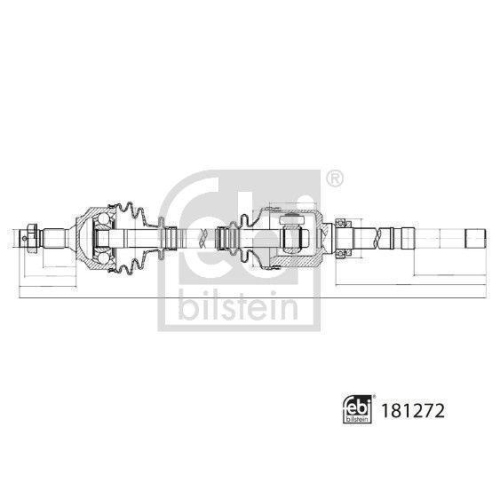 Antriebswelle FEBI BILSTEIN 181272 für CITROËN PEUGEOT DS, Vorderachse rechts