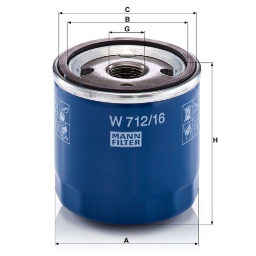 &Ouml;lfilter MANN-FILTER W 712/16 f&uuml;r FIAT