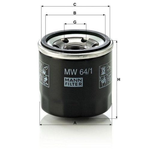 &Ouml;lfilter MANN-FILTER MW 64/1 f&uuml;r HONDA
