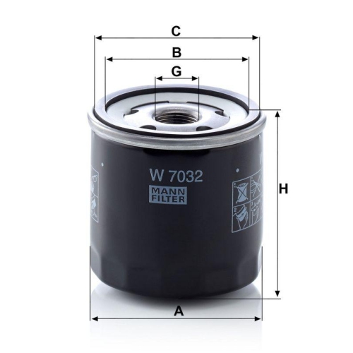 &Ouml;lfilter MANN-FILTER W 7032 f&uuml;r MERCEDES-BENZ NISSAN RENAULT