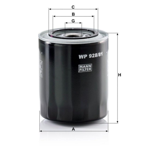 &Ouml;lfilter MANN-FILTER WP 928/81 f&uuml;r MAZDA MITSUBISHI TOYOTA PROTON