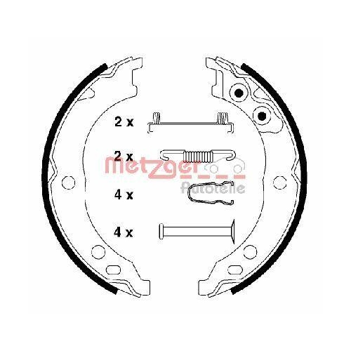 Bremsbackensatz, Feststellbremse METZGER KR 947 f&uuml;r CITRO&Euml;N FIAT