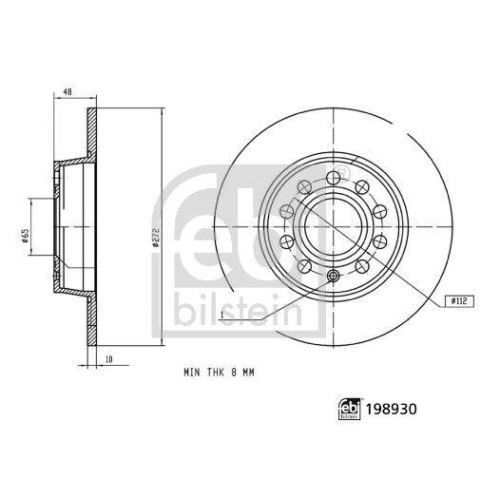 FEBI BILSTEIN 198930 2 St&uuml;ck Bremsscheiben f&uuml;r MG ROEWE (SAIC), Hinterachse