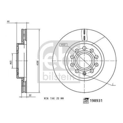 FEBI BILSTEIN 198931 2 St&uuml;ck Bremsscheiben f&uuml;r MG ROEWE (SAIC), Vorderachse