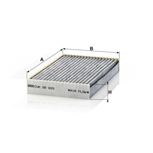 Filter, Innenraumluft MANN-FILTER CUK 26 005 f&uuml;r RENAULT